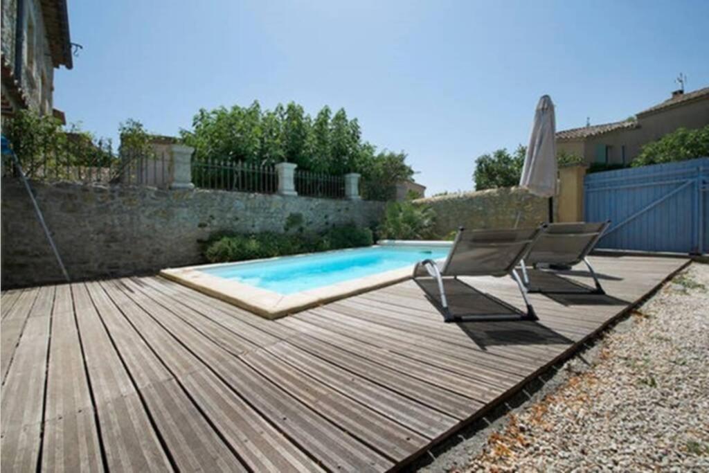 Maison De Plain Pied Pour 4 Pers Piscine Lussan Lussan  エクステリア 写真